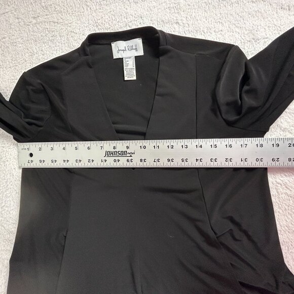 Joseph Ribkoff Womens Black V-Neck Asymmetrical Tunic Top Size 2 Stretch Casual - Picture 6 of 7